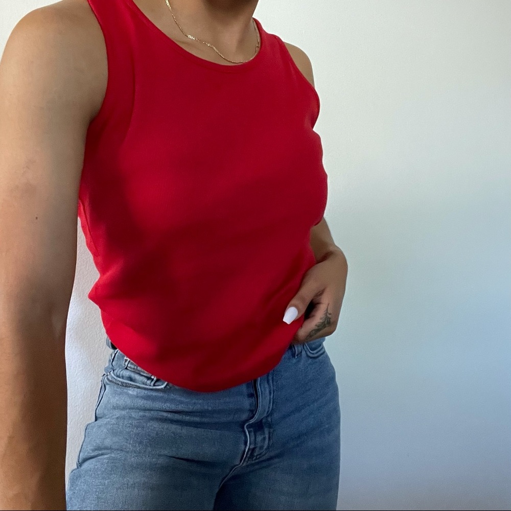 Red tank top